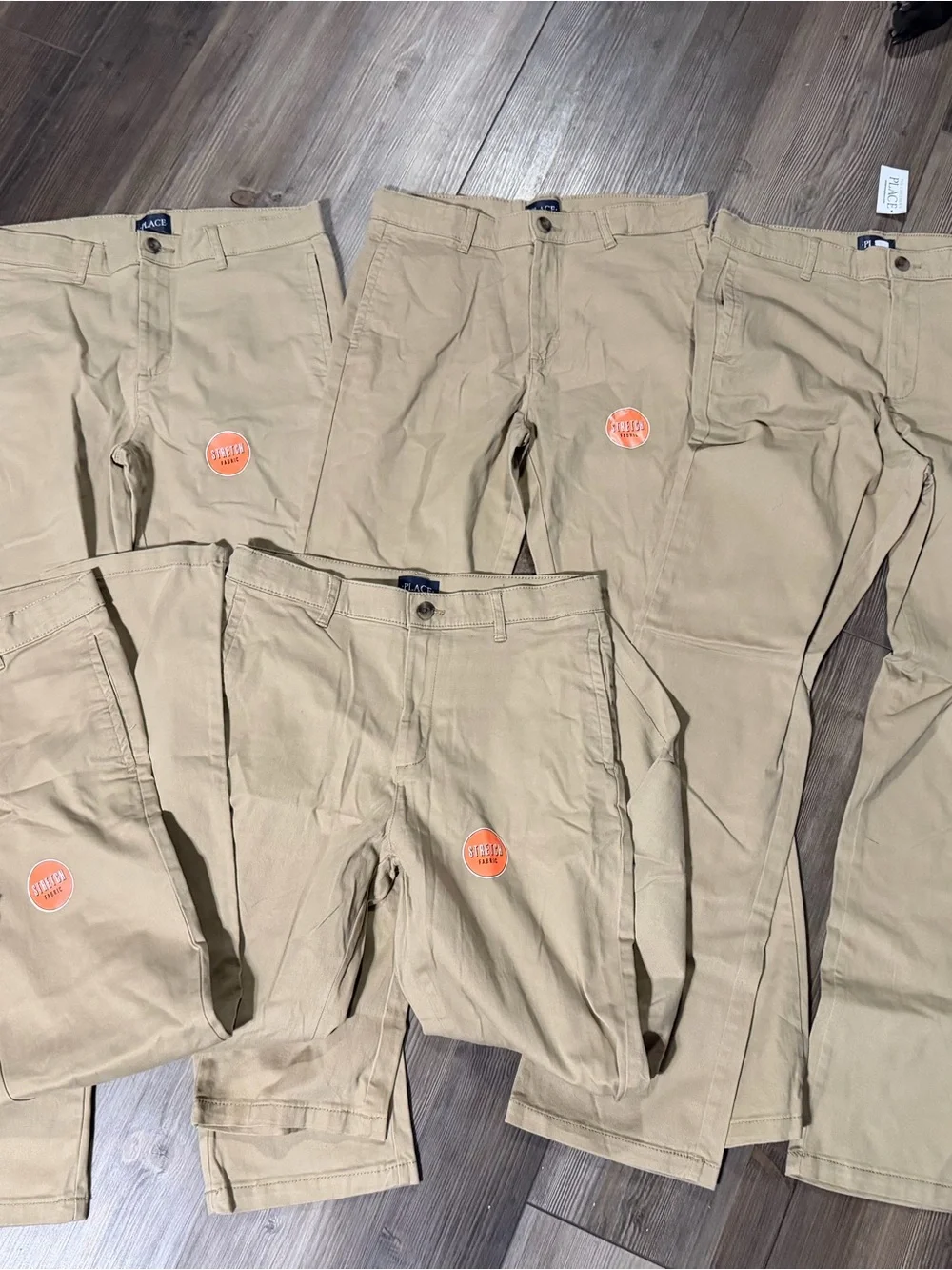 Boys size 16 nwt 5 pairs Stretch Chino Pants - Khaki